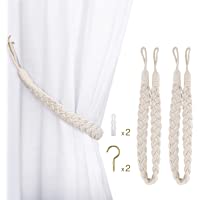 Lewondr Cortina Hebilla- [2 Piezas] Cortina Clips Tejido de algodón Hilo Atados de Cuerda de Cortina Abrazaderas…